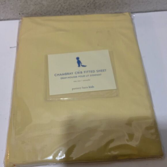 Pottery Barn Kids Chambray Crib Sheet  New - Picture 1 of 9